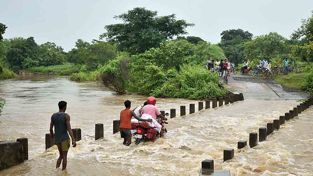 কোথাও হাঁটু সমান, কোথাও কোমর সমান জল বাঁকুড়ায়