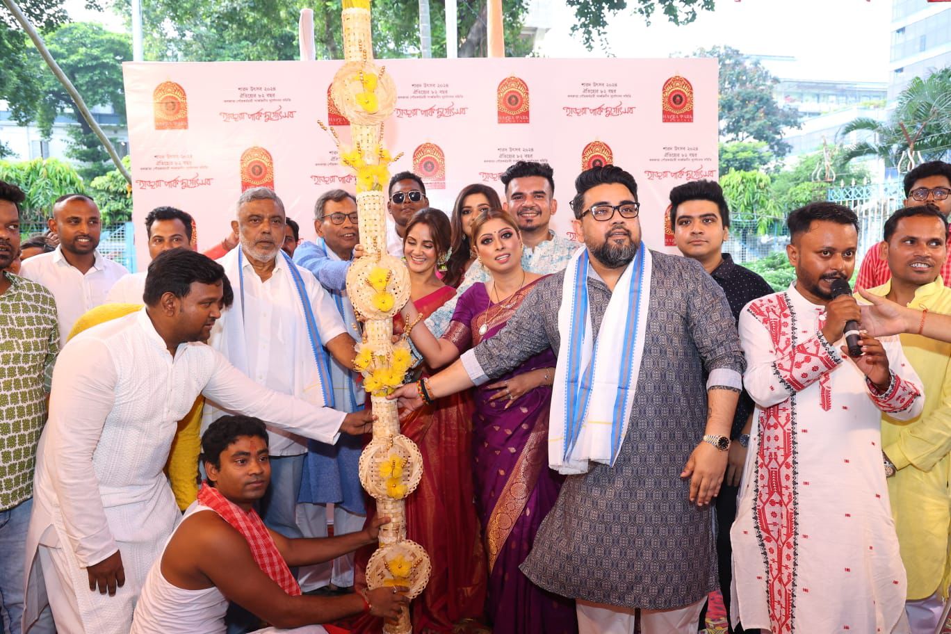 Puja Curtains Go Up with Khuti Puja at Hazra Park Durgotsab