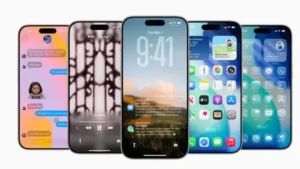 Apple iOS 26 Liquid Glass UI concept – futuristic iPhone user interface preview