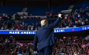 Donald Trump addressing a crowd