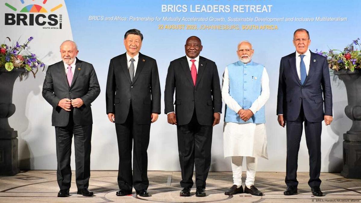 Leaders of BRICS nations—Brazil, Russia, India, China, and South Africa—gather at an international summit to discuss global cooperation.