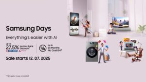 Samsung Days Sale 2025 showcasing Galaxy S24 Ultra, QLED TV, and home appliances