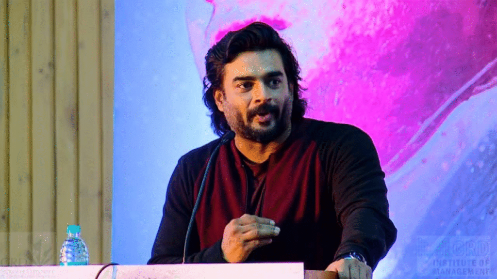 R Madhavan addressing media about Bollywood trends.