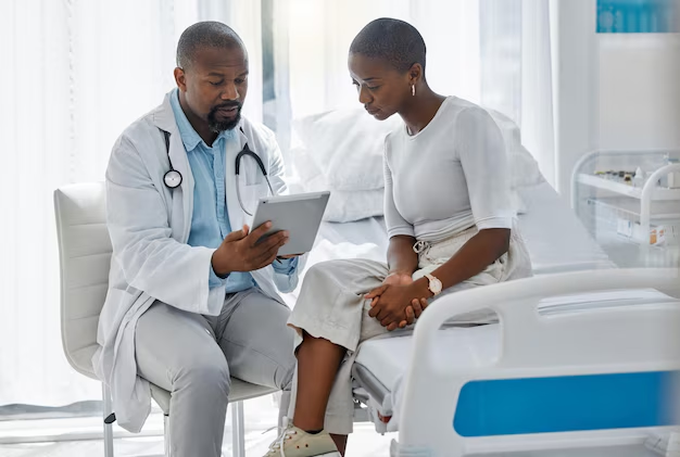 Doctor and patient discussing medication