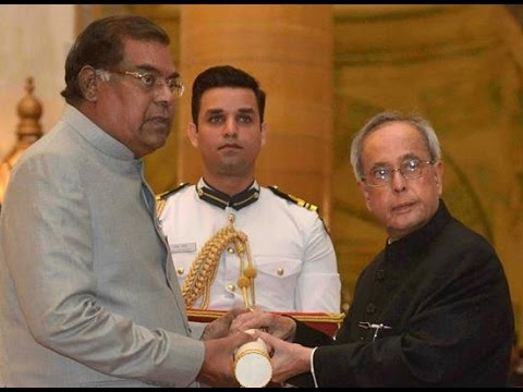 Kota Srinivasa Rao receiving the Padma Shri Award for contributions to Indian cinema