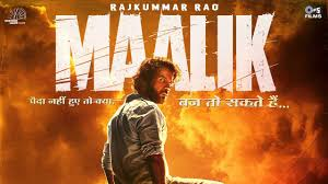 Official poster of Maalik featuring Rajkummar Rao in an intense avatar