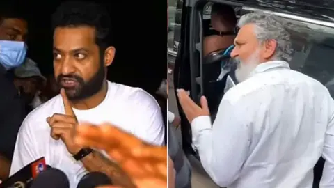 Crowd at funeral chanting slogans, Jr NTR asking for silence