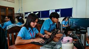 Young people learning skills instead of using Instagram