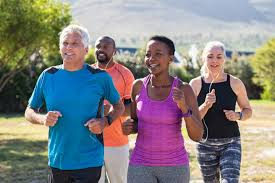 People of different ages working out.